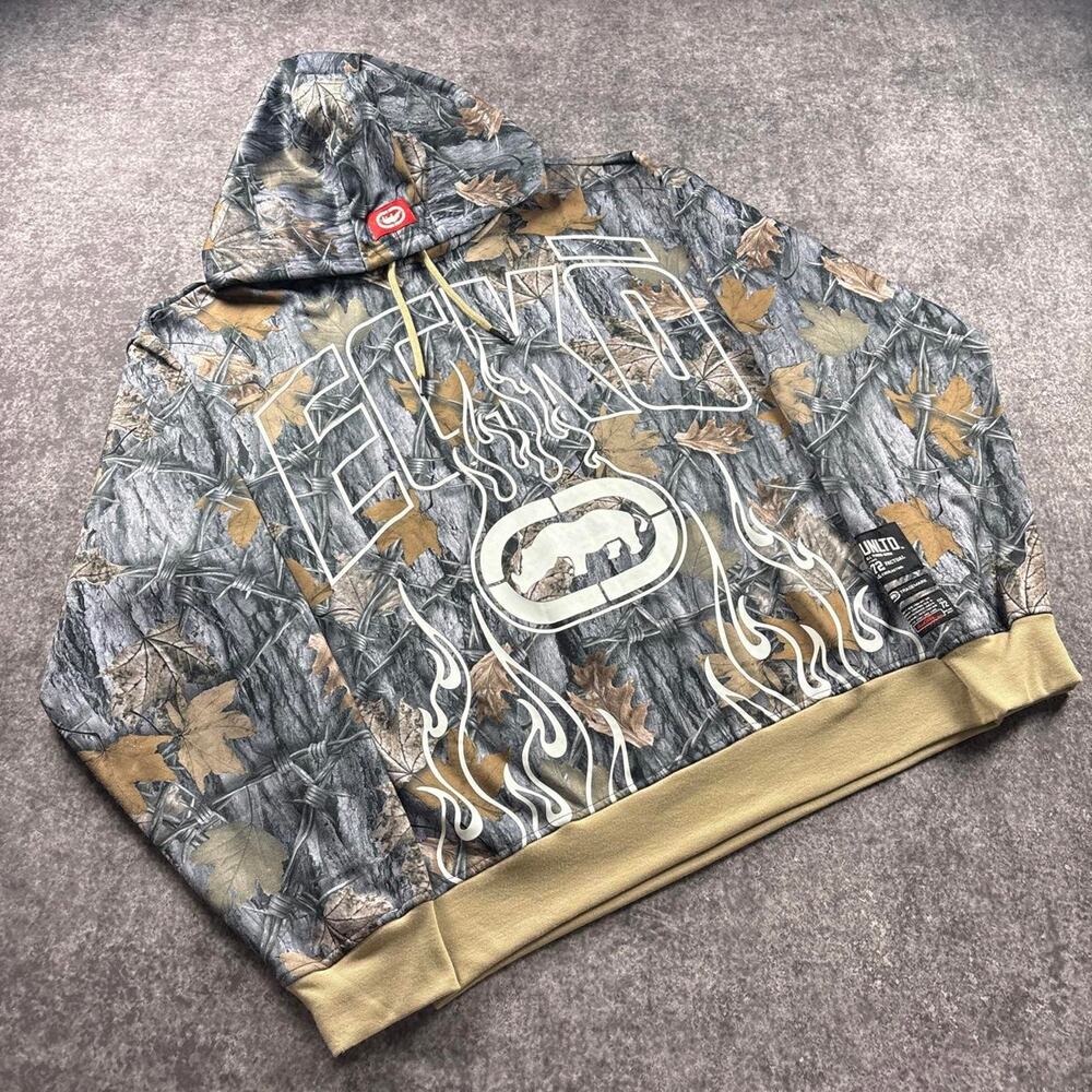 Ecko Unltd Camo Pullover Hoodie Woodland Graphic Men’s Size Small